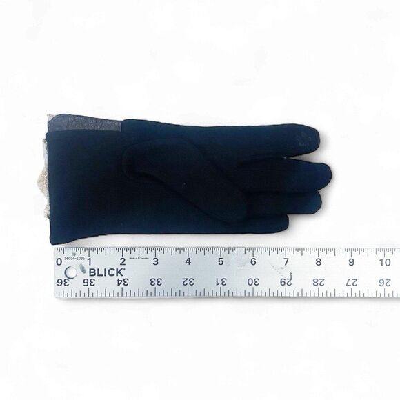 Victorian Trading Co. Soft Cashmere Black Gloves w/Lace & a Bow Women’s XL - Picture 12 of 12